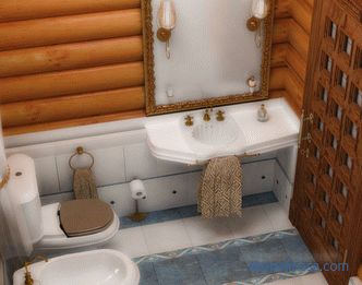 Łazienka w domku w domku drewnianym pod klucz: schematy, hydroizolacja, wykończenia toalet