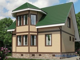 Projekty dwupiętrowych domów 7 na 9, układy 7x9, ceny na budowę w Moskwie, zdjęcia
