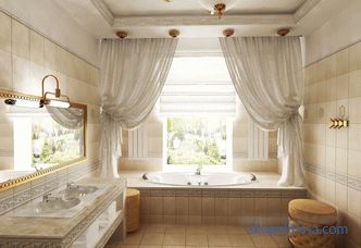 Projekt łazienki w prywatnym domu z oknem, projekty w domach wiejskich, nowoczesne pomysły, zdjęcia